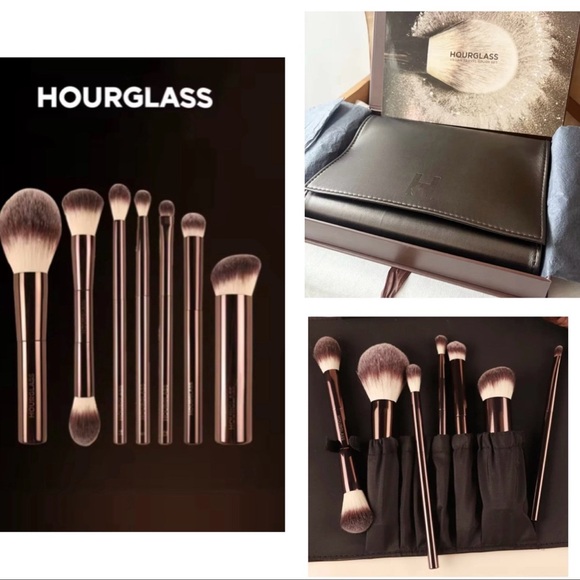 Hourglass Set of 7 Travel Brush Set with Leather Case - Picture 10 of 12